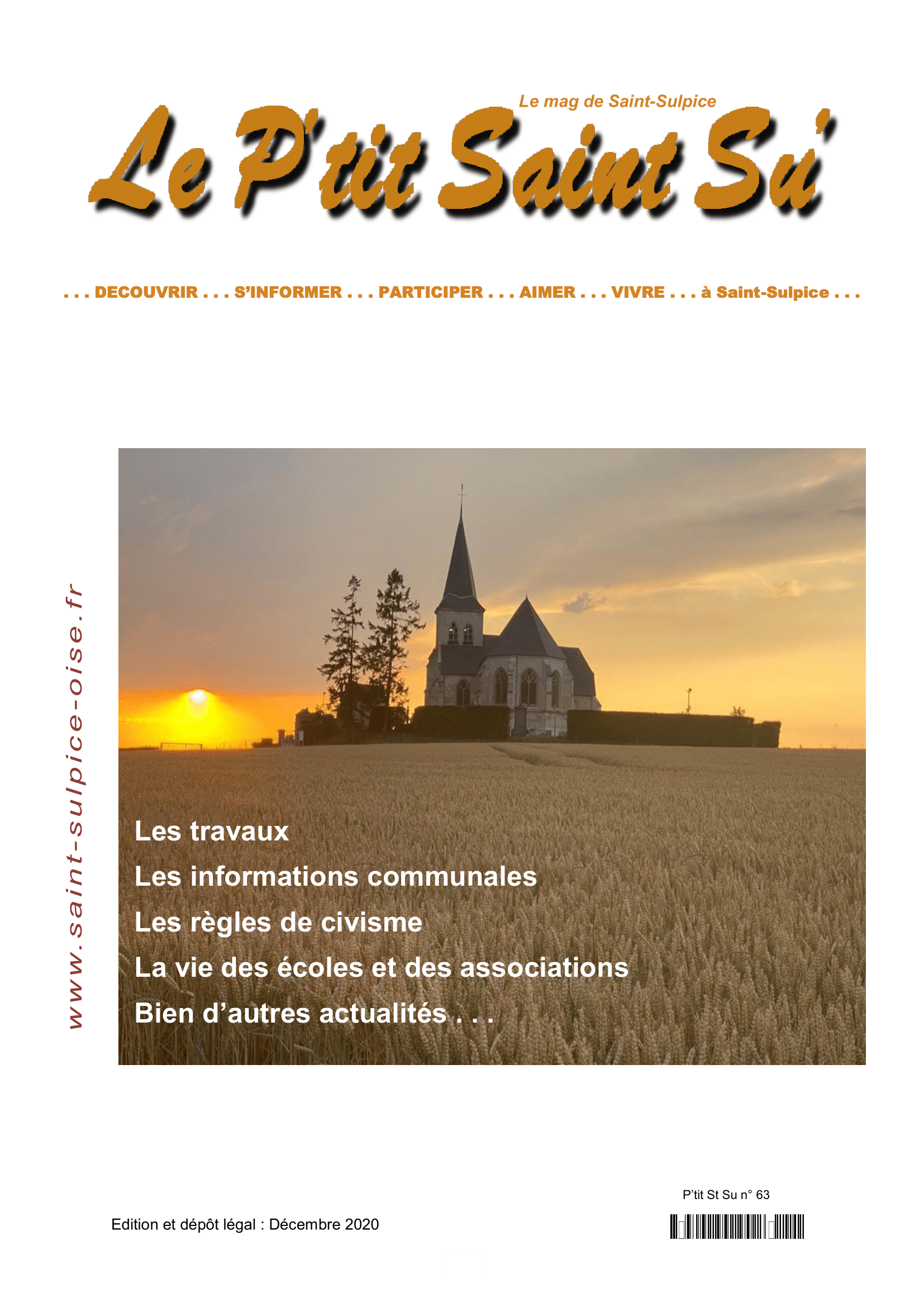 Page de garde - Le P'tit Saint Su' - Décembre 2020
